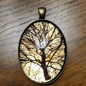 Brass tree pendant